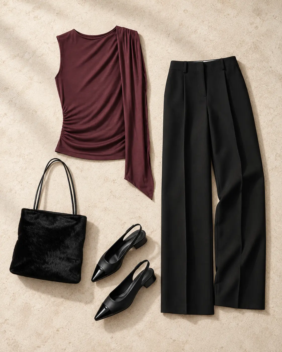 An affordable dinner formula editorial outfit flat lay